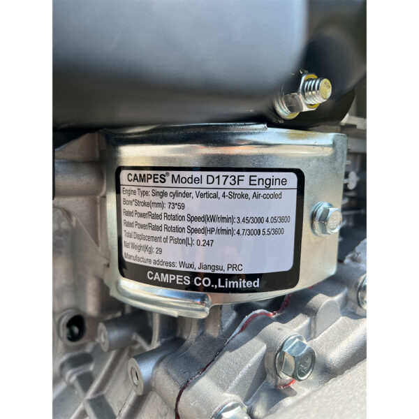 2.8kw single cylinder diesel engine nameplate close-up