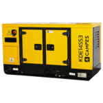 KDE14SS3 12.5kVA EU Stage V super silent diesel generator yellow canopy front view