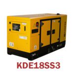 KDE18SS3 Silent Diesel Generator front left View with Control Panel