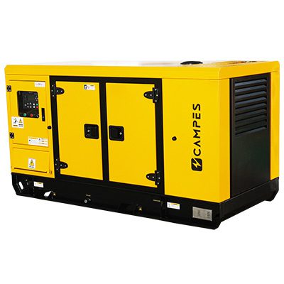 KDE275SS3 250kVA Stage V diesel generator yellow canopy front view