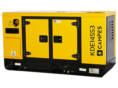 KDE14SS3 12.5kVA EU Stage V super silent diesel generator yellow canopy front view