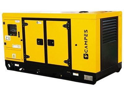 KDE275SS3 250kVA Stage V diesel generator yellow canopy front view